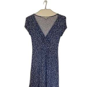 Boden Blue Leopard Print Short Sleeve Faux Wrap‎ Dress